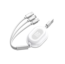 3 In 1 Retractable usb cable multiple adapters TPE charging cable