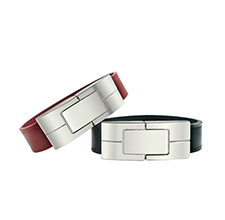 Leather Bracelet USB Flash Drive, Top Quality, Leather Metal USB Stick, Customs Logo