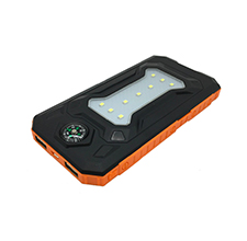 LED Light Solar Charger,Real 10000mAh Dual USB Solar Power Bank,Built-in Compass,Outdoor Power Bank