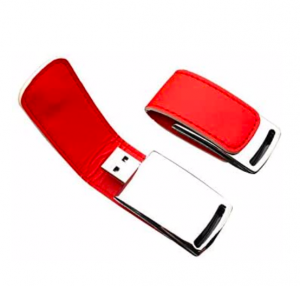 Leather case USB Drive, emboss logo, metal housing protection, shockproof.
